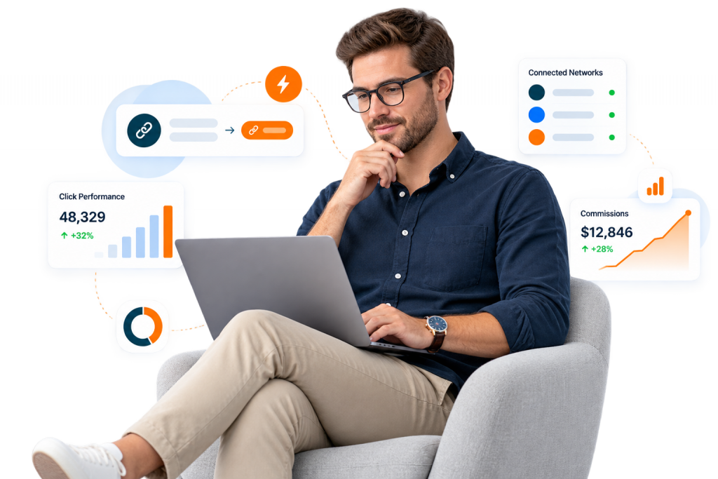 Publisher using Nordpar affiliate link automation and analytics